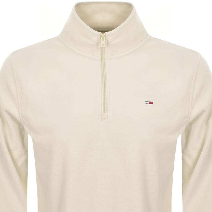 Tommy Jeans Reg Flag Polar Half Zip sweatshirt beige M